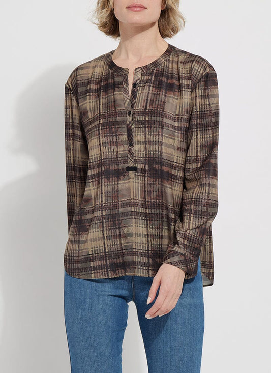 Womens Lysse Erica Pullover Shirt in Soft Hunter Plaid