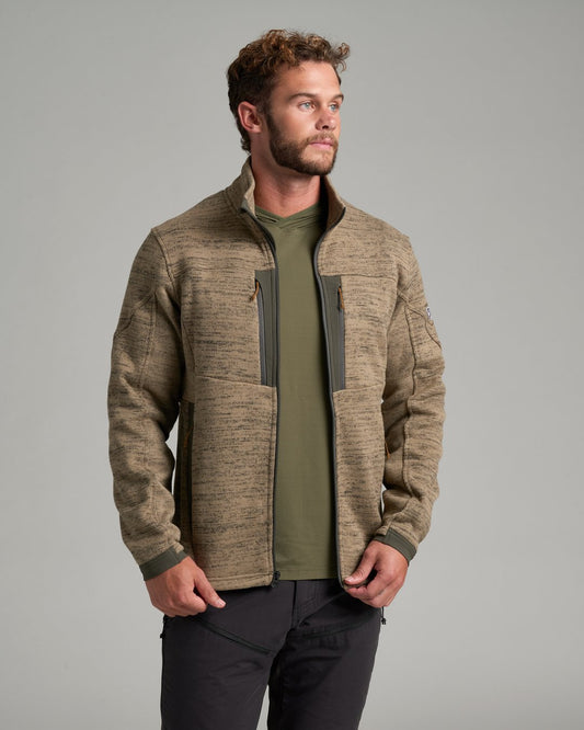 Kuhl Mens Aktivator Fleece Full Zip in Oatmeal