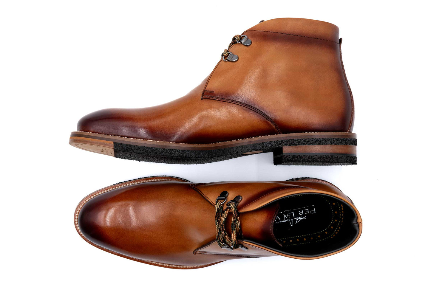 Martin Dingman Tuscan Italian Calf Leather Chukka Boots - Whisky