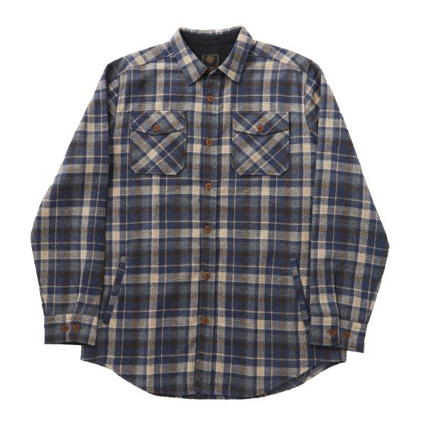 F/X Fusion Woodsman Plaid Shirt Jacket in Indigo/Tan