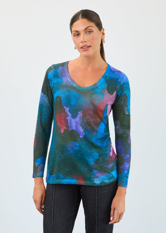 Womens FDJ Long Sleeve V-Neck in Gemma