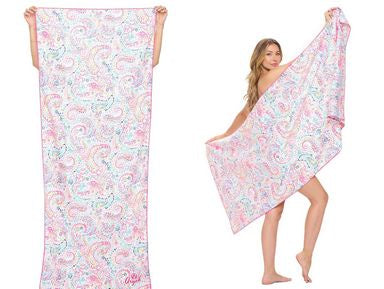 Womens Aryeh Microfiber Beach Towel in White