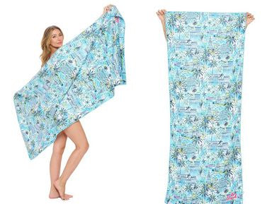 Womens Aryeh Microfiber Beach Towel in Mint