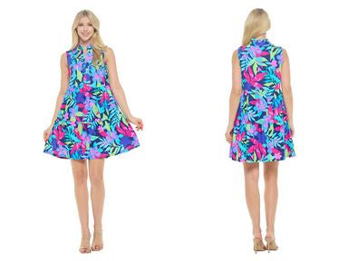 Women Aryeh Liason Sleeveless Tiered Dress in Navy