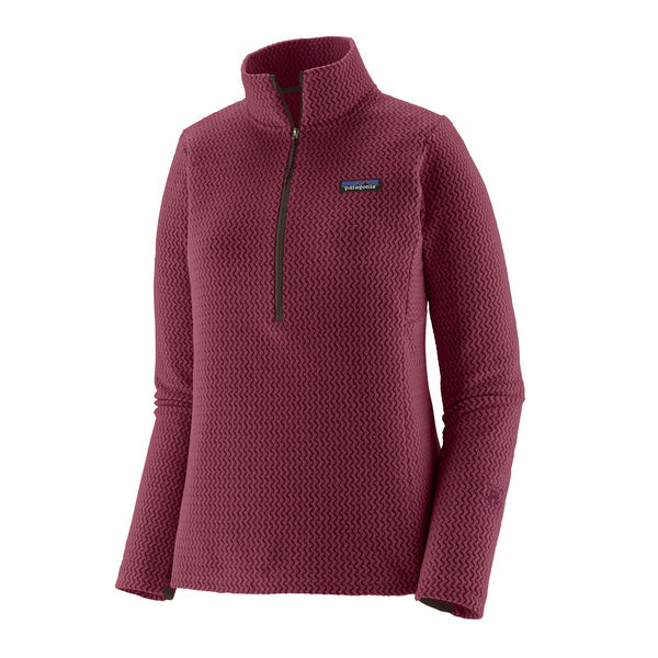 Womens Patagonia R1 Air Zip Neck in Berry Fig