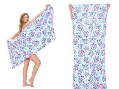 Womens Aryeh Microfiber Beach Towel in Sky