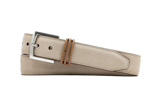 Martin Dingman Bermuda Braid Nubuck Belt in Putty