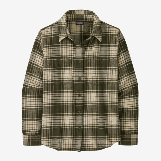 Womens Patagonia Fjord Flannel Shirt in Cascade: Pine Needle Green