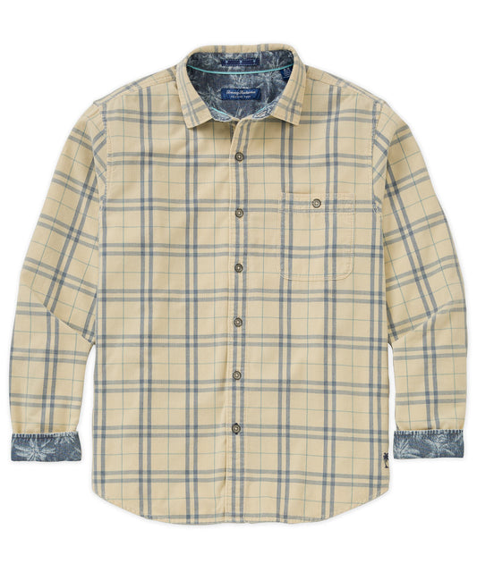 Tommy Bahama Coastline Cord Indio Plaid Sport Shirt in Cloud/Cream