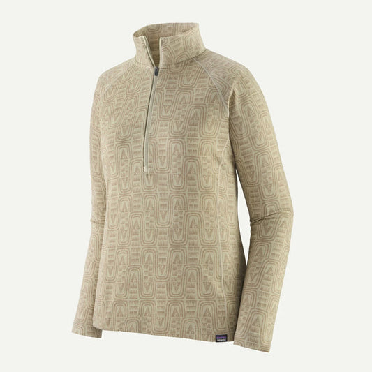 Womens Patagonia Cap Midweight Zip Neck in Flow: Dyno White