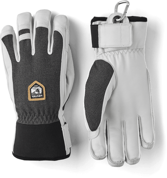 Hestra Mens Army Leather Patrol Gloves in Charcoal