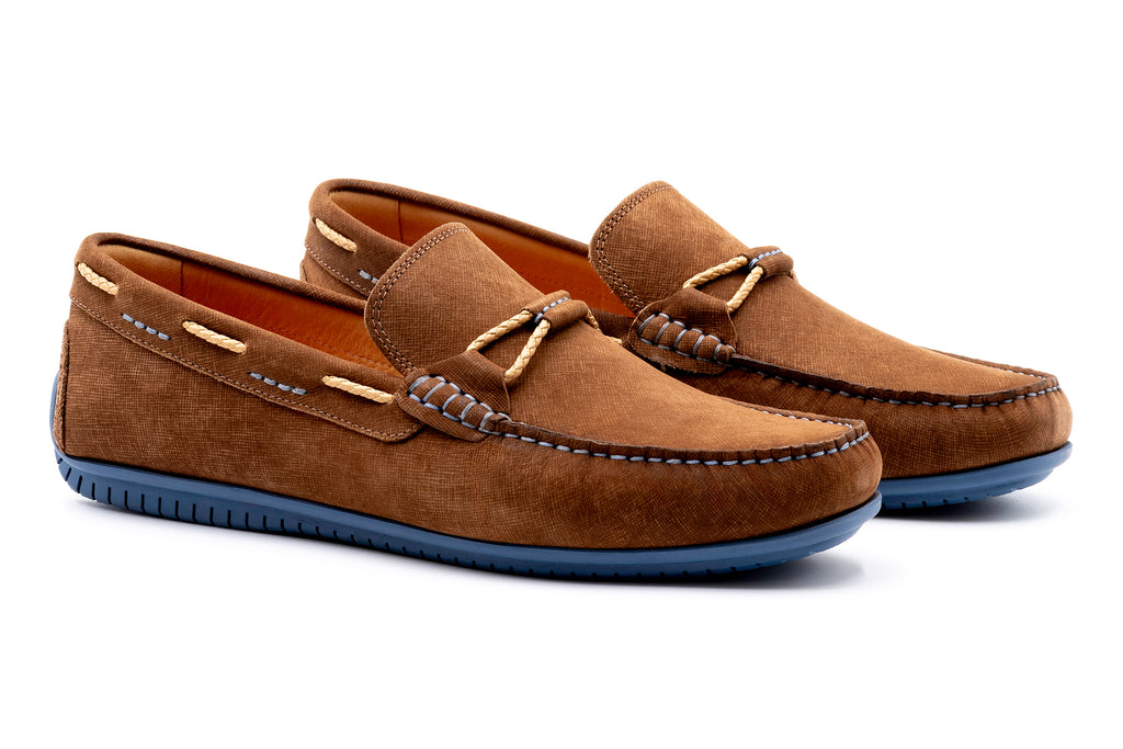 Martin Dingman Bermuda Nubuck Braided Bit Loafer in Bark