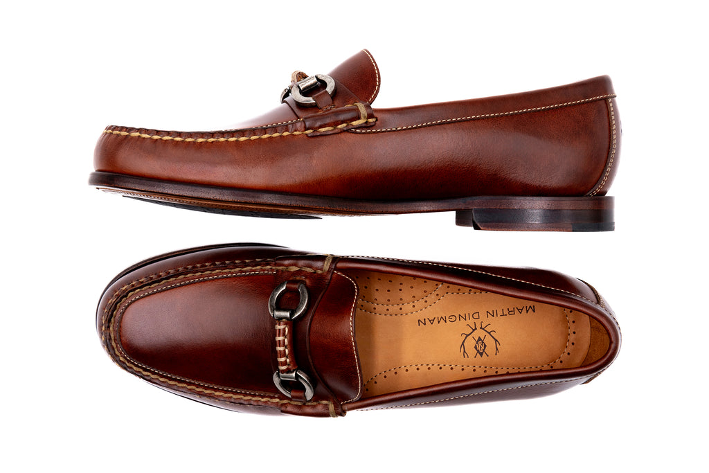 Martin Dingman Old Row Oiled Saddle Leather Bit Loafer in Cigar