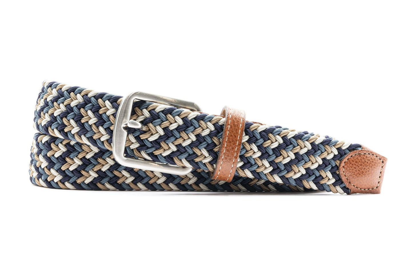 Martin Dingman Newport Woven Italian Rayon Elastic Belt- River Multi