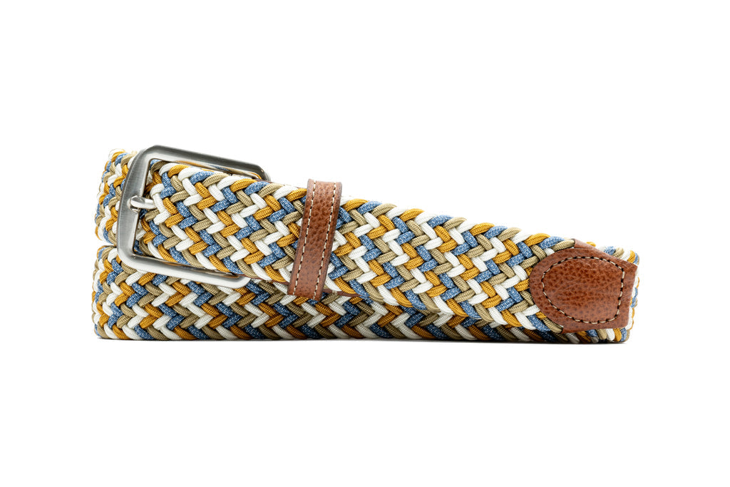 Martin Dingman Newport Woven Italian Rayon Belt in Pina Colada  Multi