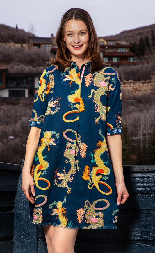 Womens Dizzie Lizzie Dragon Chatham Dress in Navy