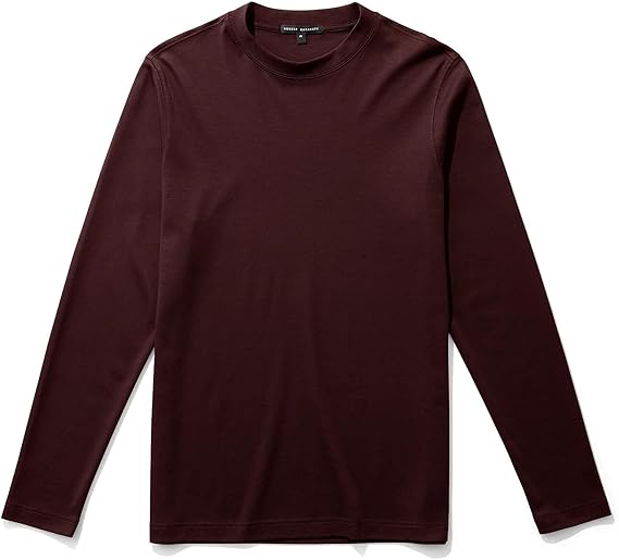 Robert Barakett High Crew Neck Long Sleeve Tee in Sonoma Red