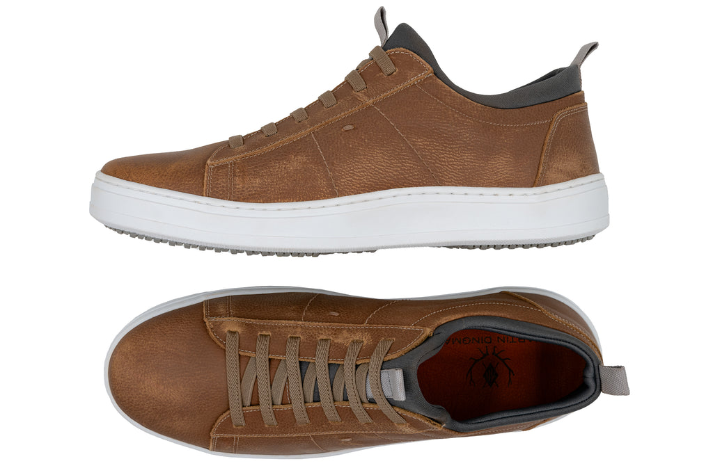Martin Dingman Cameron Pebble Grain Sneaker in Old Saddle