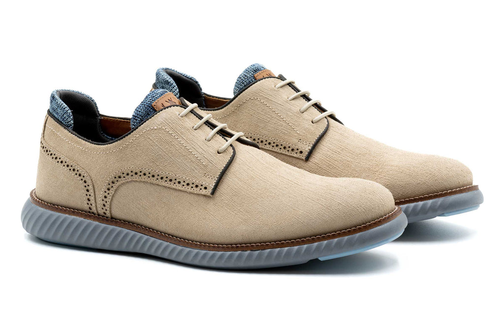 Martin Dingman Countryaire Suede Plain Toe Shoe in Bone