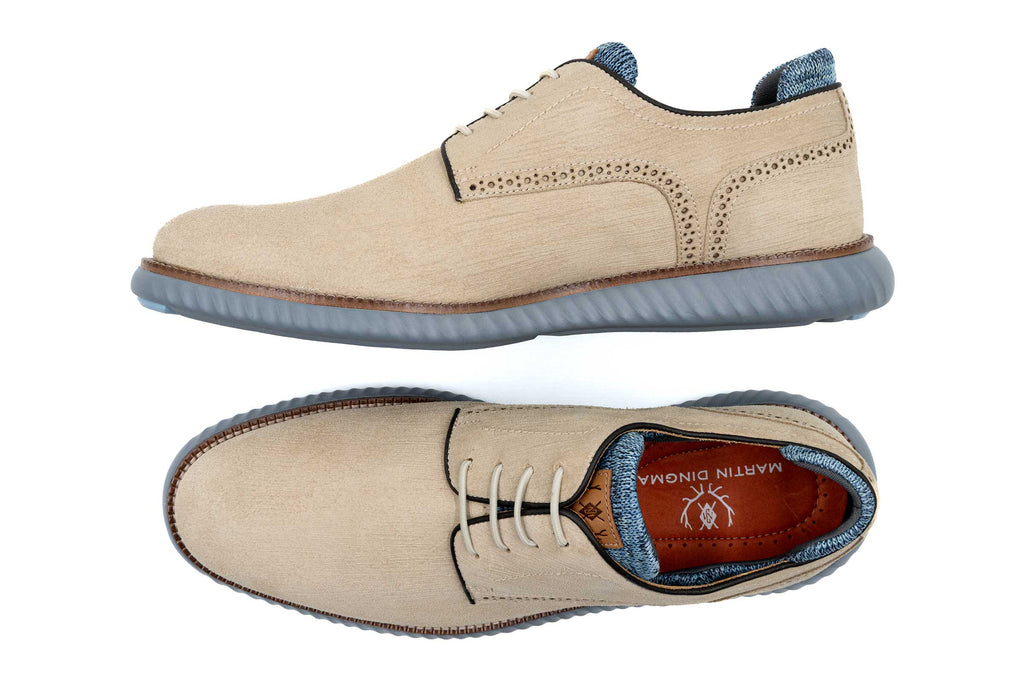 Martin Dingman Countryaire Suede Plain Toe Shoe in Bone