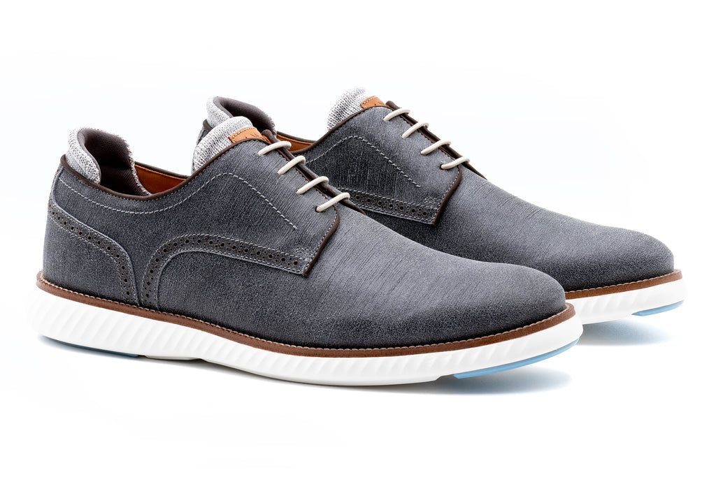 Martin Dingman Countryaire Suede Plain Toe Shoe in Blueberry