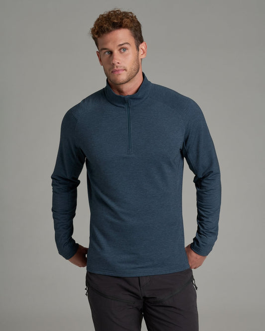 Kuhl Mens Influx Quarter Zip in Storm Blue