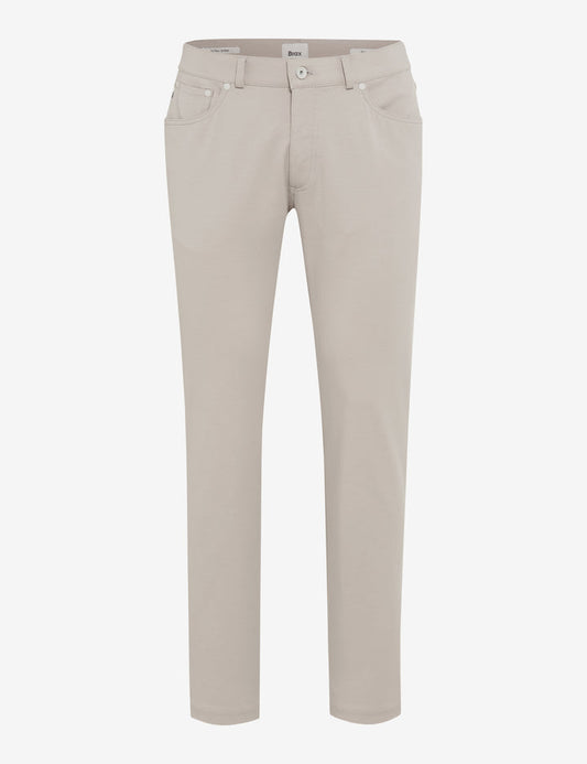 Brax Chuck J Hi Flex Jersey 5-Pocket Pant in Sand