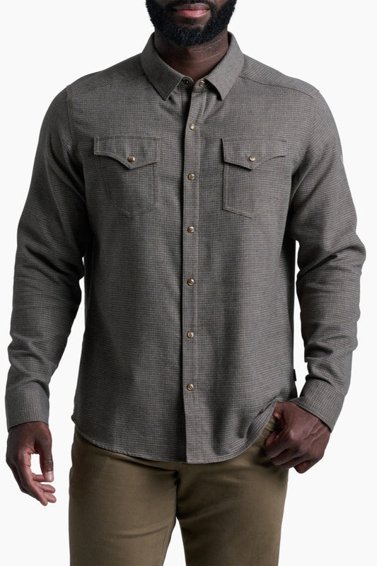 Kuhl Mens Disputr LS Flannel Shirt in Kanteen