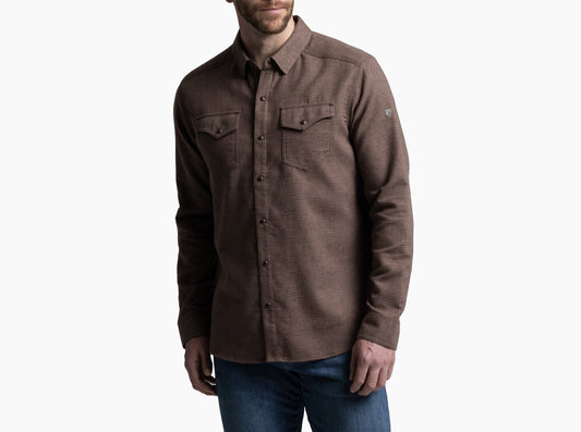 Kuhl Mens Disputr LS Flannel Shirt in Renegade Red