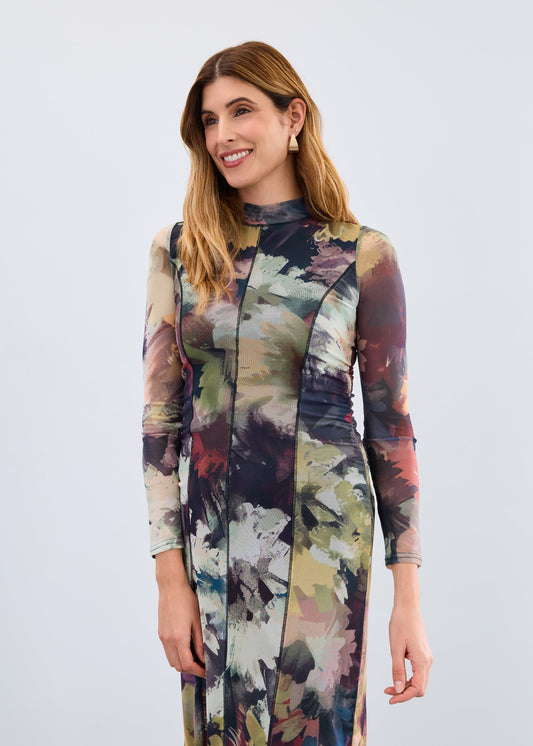 Womens FDJ Mesh Midi Dress in Melanie