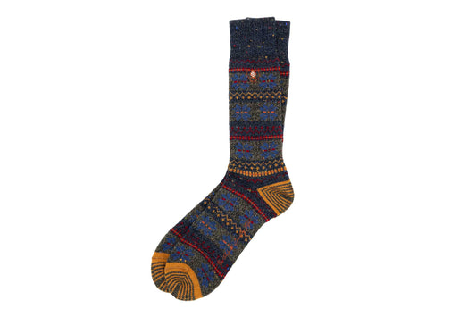 Martin Dingman Fairisle Andean Alpaca Yarn Socks - Navy