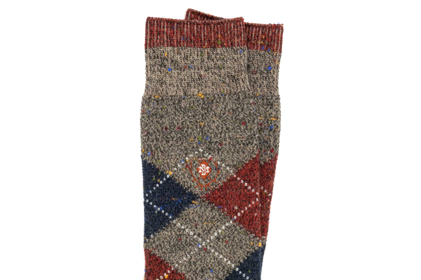 Martin Dingman Argyle Andean Alpaca Yarn Socks - Oatmeal