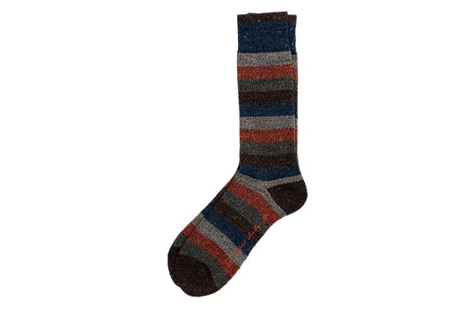Martin Dingman Stripe Andean Alpaca Yarn Socks in Autumn Multi