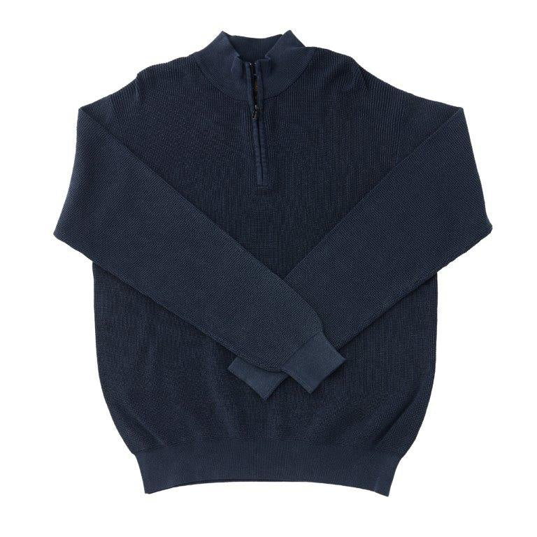 F/X Fusion Baby Thermal Quarter Zip Sweater in Navy