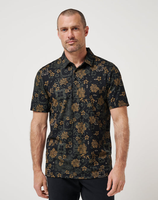 Travis Mathew Speaking My Language Printed Polo in Black