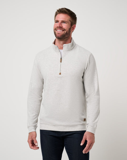 Travis Mathew Cloud Sweater Quarter Zip in Grey