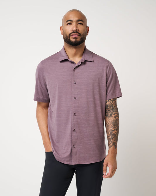 Travis Mathew The Heater Button Up Polo in Moonscape