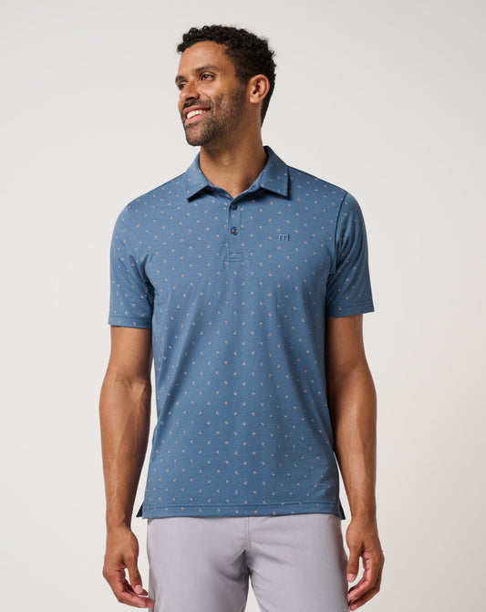 Travis Mathew Performance Jersey Resort Polo in Blue Horizon