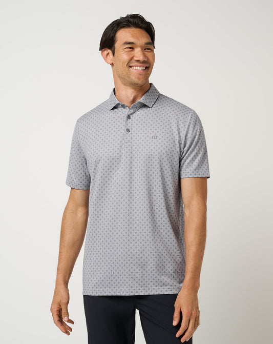 Travis Mathew Final Drive Geo Polo in Medium Grey