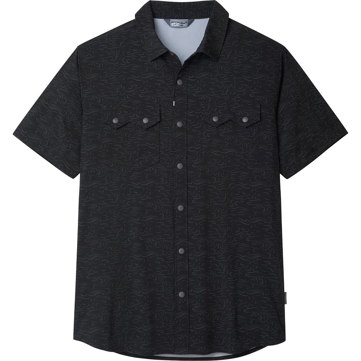 Stio Mens Shifter Short Sleeve Sportshirt in Abyss Clouds