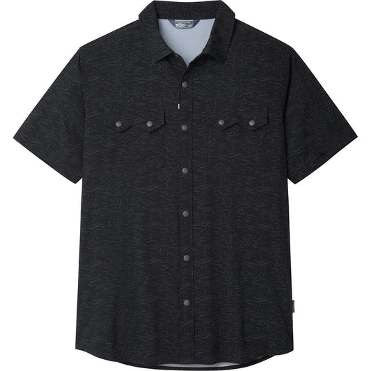Stio Mens Shifter Short Sleeve Sportshirt in Abyss Clouds