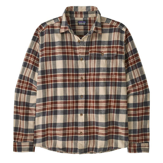 Patagonia Mens L/S Lightweight Fjord Flannel Shirt in Paw: Dried Vanilla