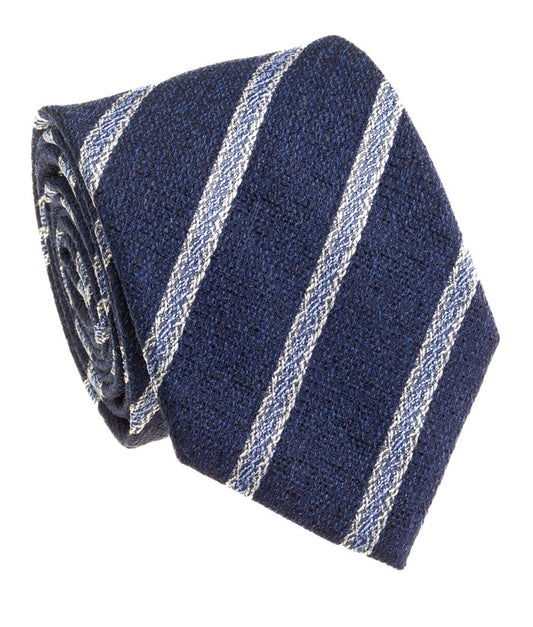Pacific Silk 100% Silk Necktie in Navy Diagonal Stripe