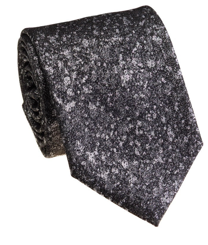 Pacific Silk 100% Silk Necktie in Black Sparkle