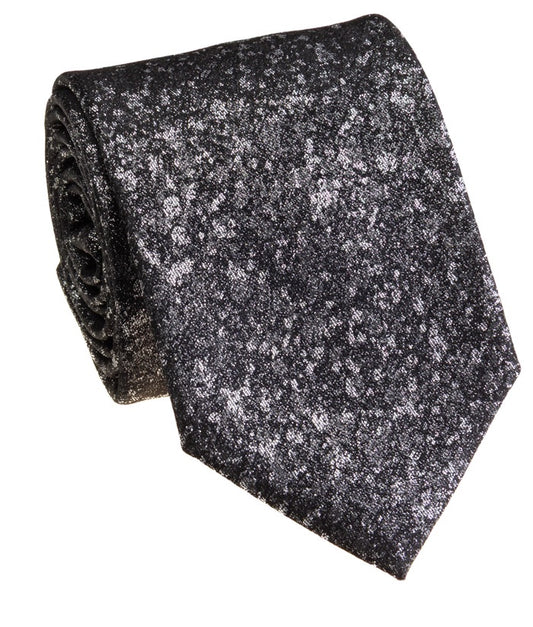 Pacific Silk 100% Silk Necktie in Black Sparkle