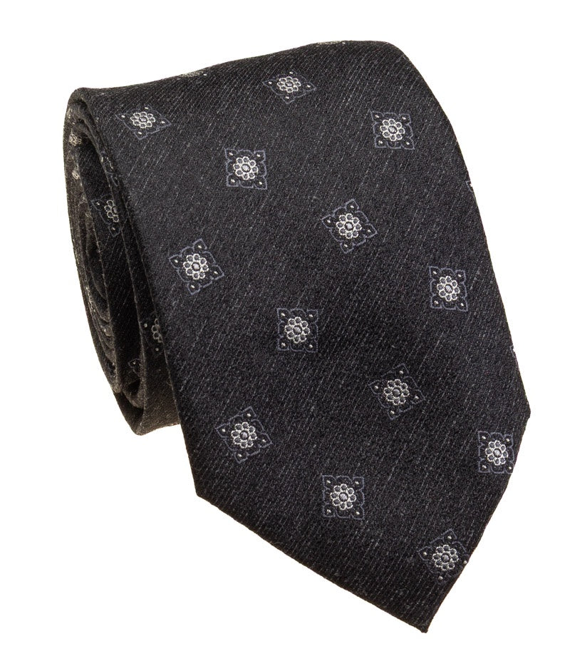 Pacific Silk 100% Silk Necktie in Charcoal Clip