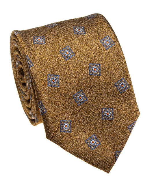 Pacific Silk 100% Silk Necktie in Dark Yellow Clip