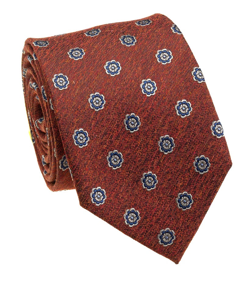 Pacific Silk 100% Silk Necktie in Rust Clip