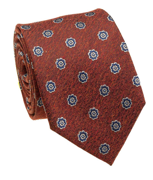 Pacific Silk 100% Silk Necktie in Rust Clip