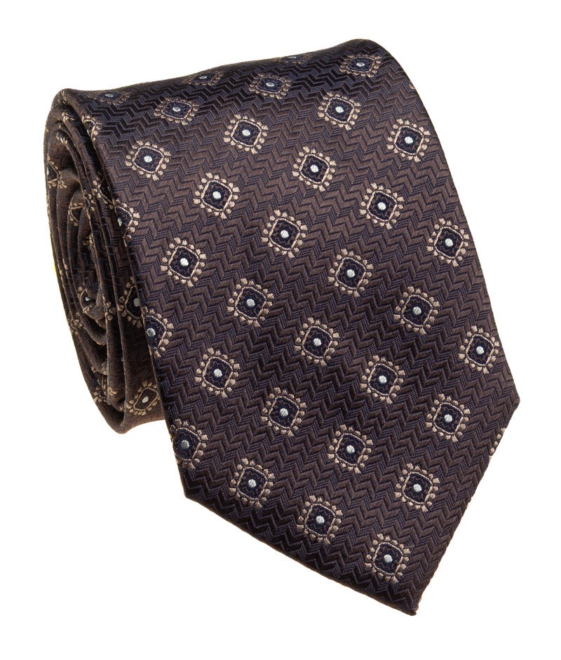 Pacific Silk 100% Silk Necktie in Brown Clip